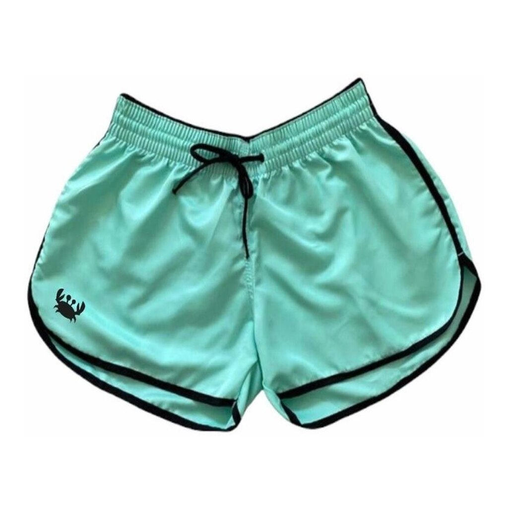 Short Moda Praia Relaxado Tactel Liso Siri Feminino