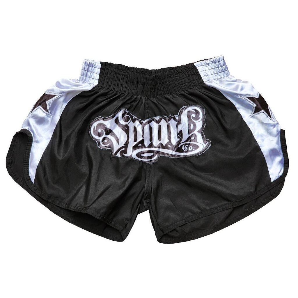 Short MuayThai Calção Spank Preto c/Prata - GG
