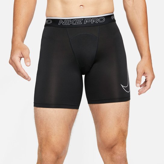 Short Nike Pro Df Masculino - Preto+Branco Menor preço em Short Nike Pro Df Masculino - Preto+Branco