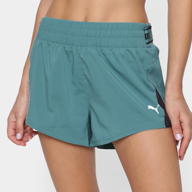 Short Puma Run Cooladapt 3 Feminina - Verde Menor preço em Short Puma Run Cooladapt 3 Feminina - Verde