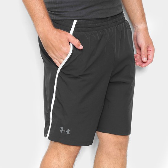 Short Under Armour Qualifier Masculino - Preto+Cinza Menor preço em Short Under Armour Qualifier Masculino - Preto+Cinza