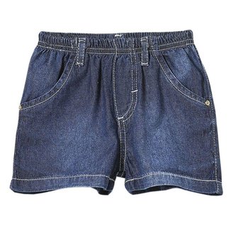 Shorts Bebê Look Jeans Básico Jeans Feminino