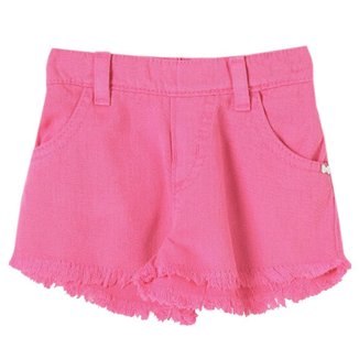 Shorts Bebê Look Jeans Sarja Collor - PINK - GG