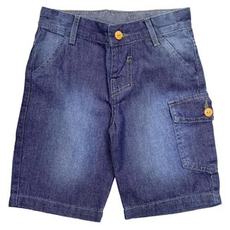 Shorts Infantil Popstar Basic Jeans Masculino