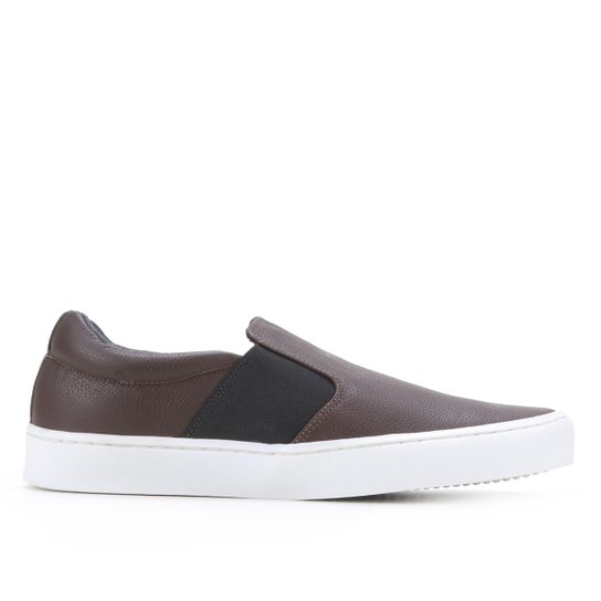 Slip On Couro Calvin Klein Ckj Baixo Skate Masculino - Café Menor preço em Slip On Couro Calvin Klein Ckj Baixo Skate Masculino - Café