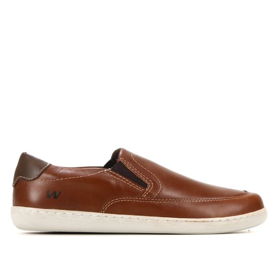 Slip On Couro West Coast Portland Masculino - Marrom Menor preço em Slip On Couro West Coast Portland Masculino - Marrom