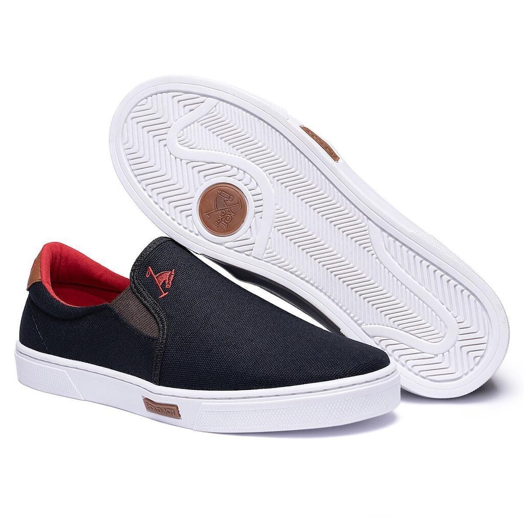 Slip On Tênis Masculino Calce Fácil Lona Polo Joy Casual
