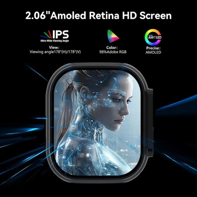 Smart Watch Microwear Ultra 3 AI 5g Chip Camera Android Amoled ChatGpt Baixa Apps + Acessorios