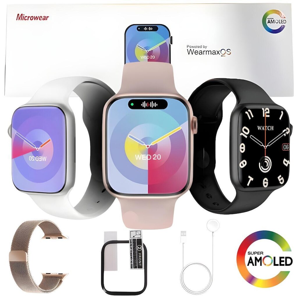 Smart Watch Relógio Inteligente W99+ Tela 45mm Super Amoled Nfc Chat Gpt Android iOS Original Nf
