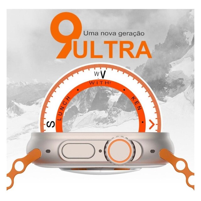 Smart Watch U9 Ultra 49mm Serie 9 Relogio Original Bluetooth Android IOS Gps Nfc Lançamento 2023