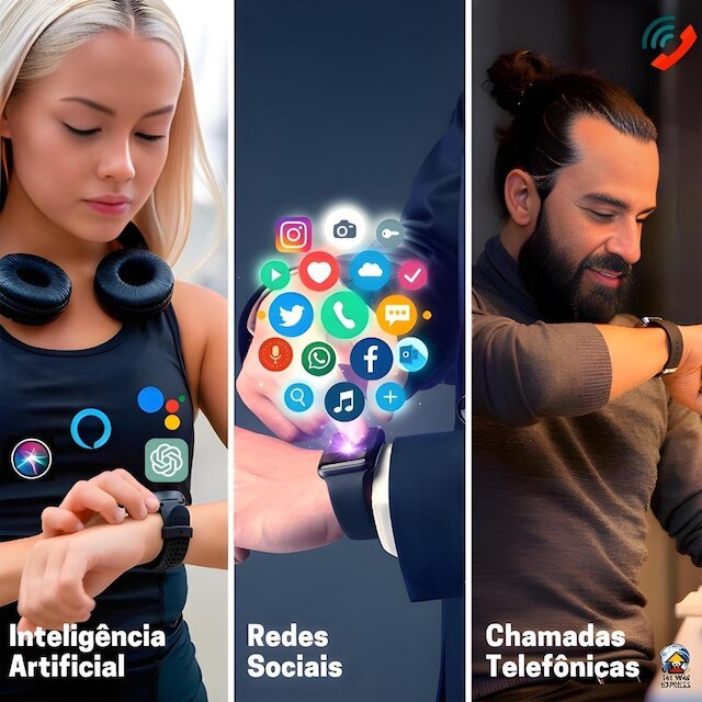 Smartwatch M Rex 4 Microwear Relógio Tático com Gps ChatGpt NFC Tela Amoled Resistente a Agua 5 ATM
