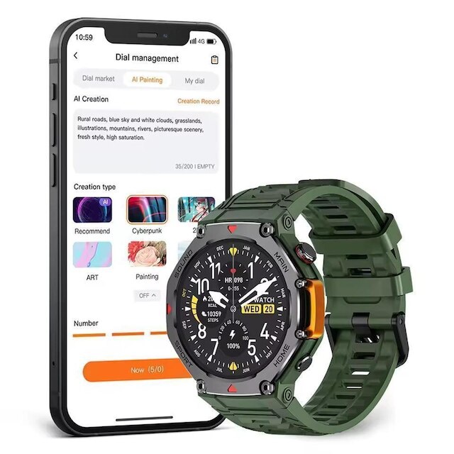 Smartwatch Mrex4 5 Atm A Prova D'água Microwear Gps Sos 2025