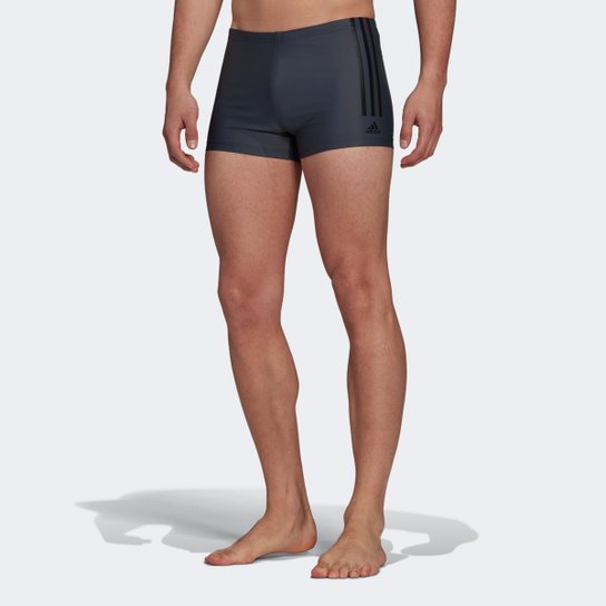 Sunga Boxer Adidas Fit Semi 3 Listras - Cinza+Preto Menor preço em Sunga Boxer Adidas Fit Semi 3 Listras - Cinza+Preto