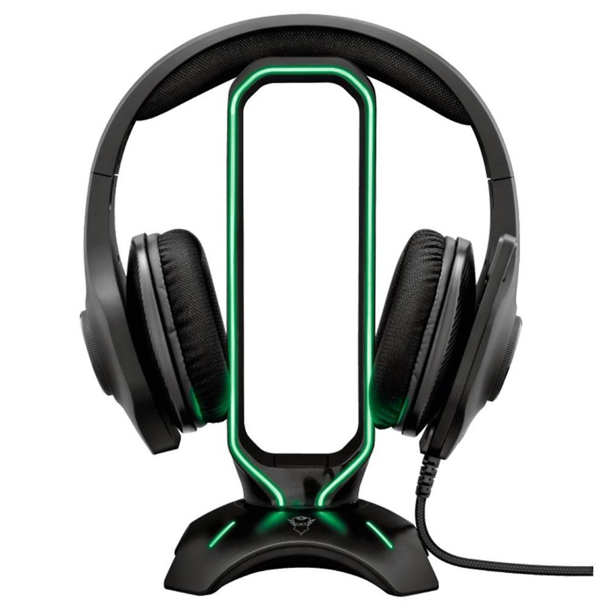 Suporte para Headset Gamer Trust GXT 265 Cintar, RGB, 2 Portas USB