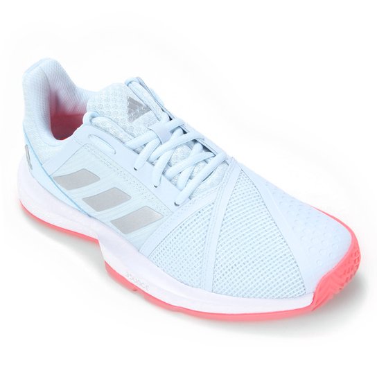 Tênis Adidas Courtjam Bounce Feminino - Azul+Prata