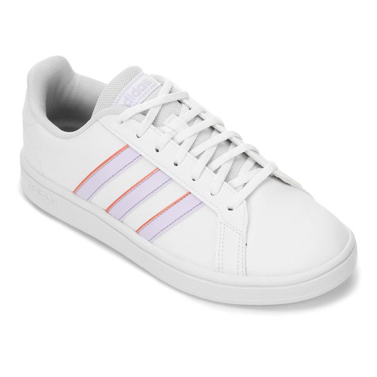 Tênis Adidas Grand Court Base Feminino - Branco+Laranja