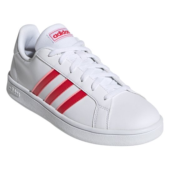 Tênis Adidas Grand Court Base Feminino - Branco+Vermelho