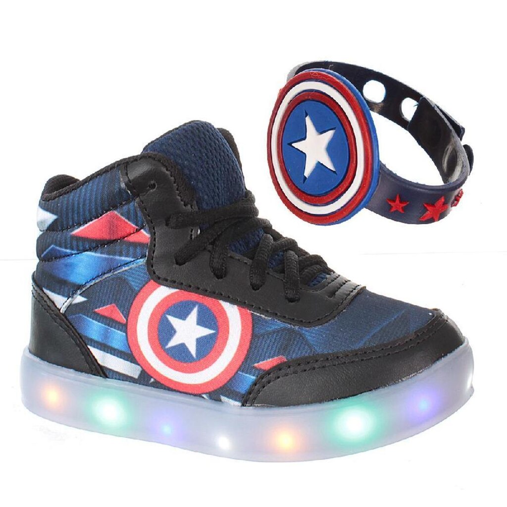 Tenis Botinha Capitão Infantil Masculino De Led Com Pulseira