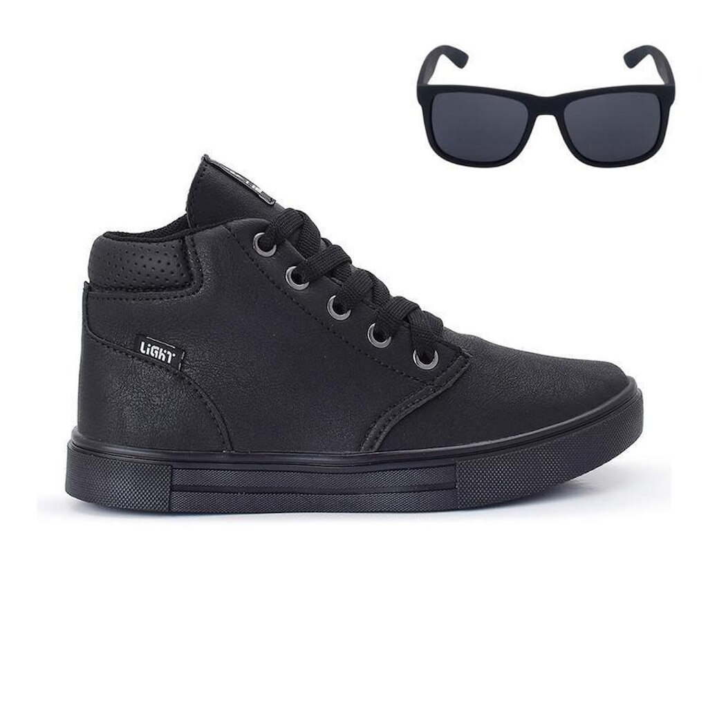 Tênis Botinha Infantil Masculino Casual Cano Alto Confortavel + Oculos