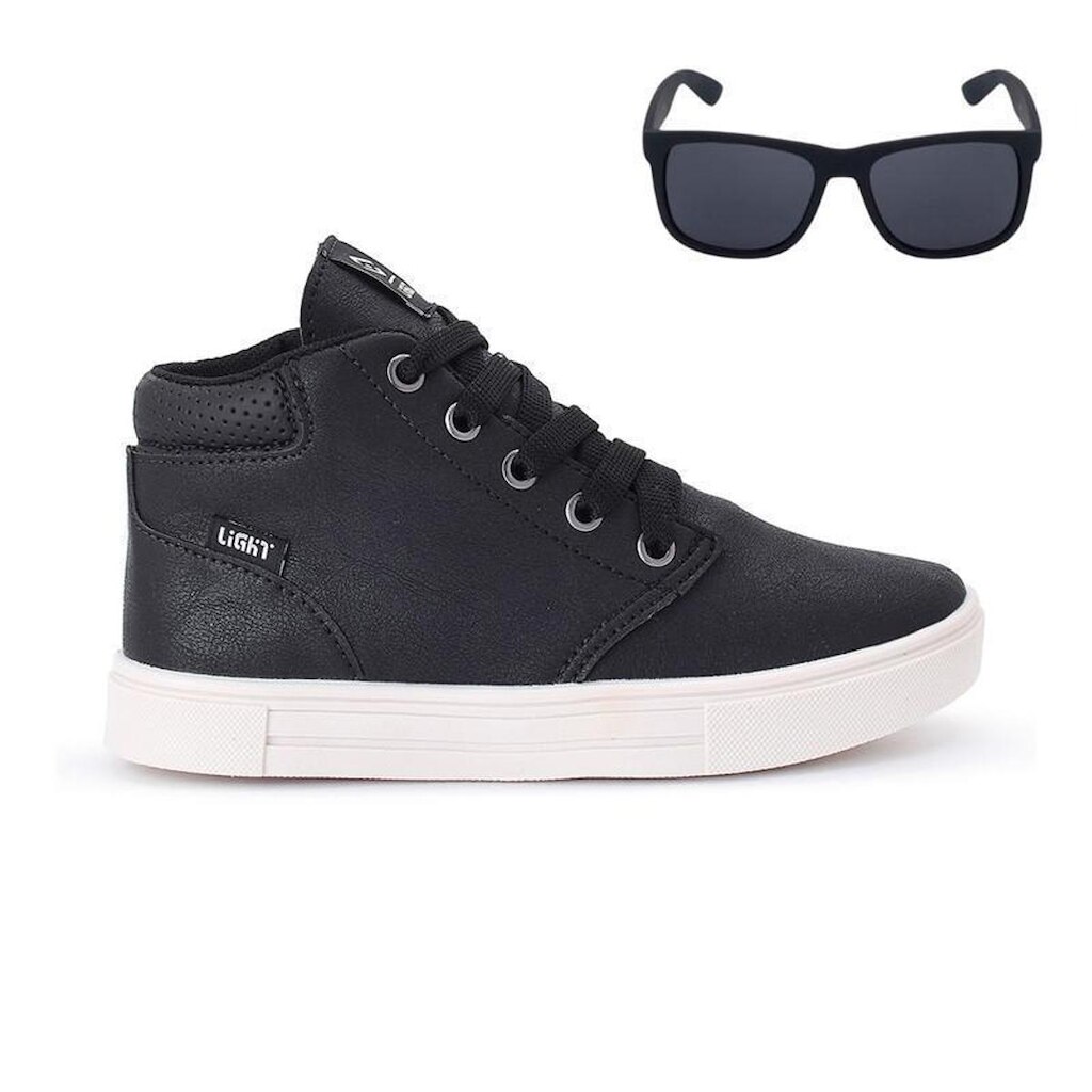 Tênis Botinha Infantil Masculino Casual Cano Alto Confortavel + Oculos