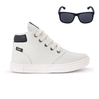 Tênis Botinha Infantil Masculino Casual Cano Alto Confortavel + Oculos