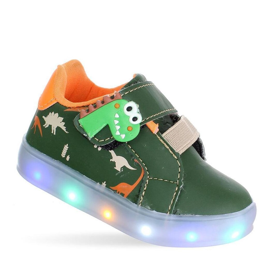 Tenis Calçado Led Infantil Menino Dinossauro Luzinha