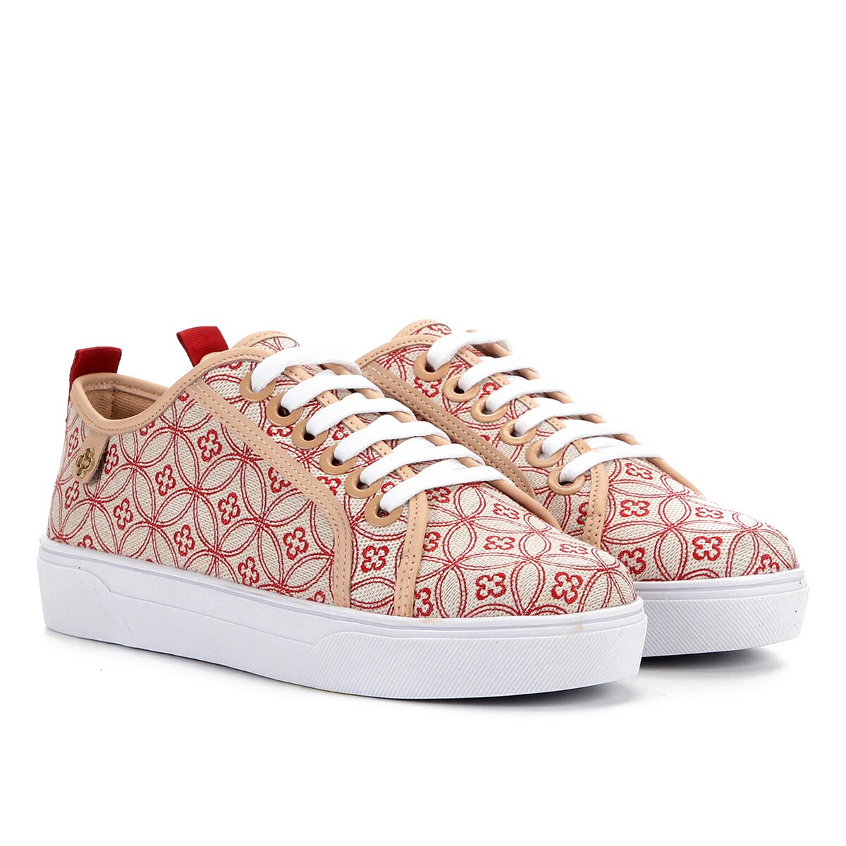 Tênis Capodarte Rasteiro Feminino - Vermelho+Branco | Clube Netshoes