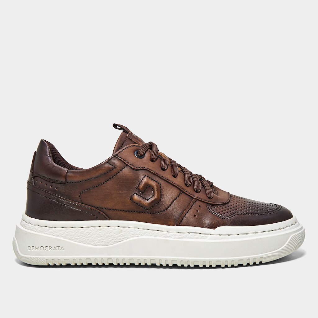 Tênis Couro Democrata Denim Block Masculino