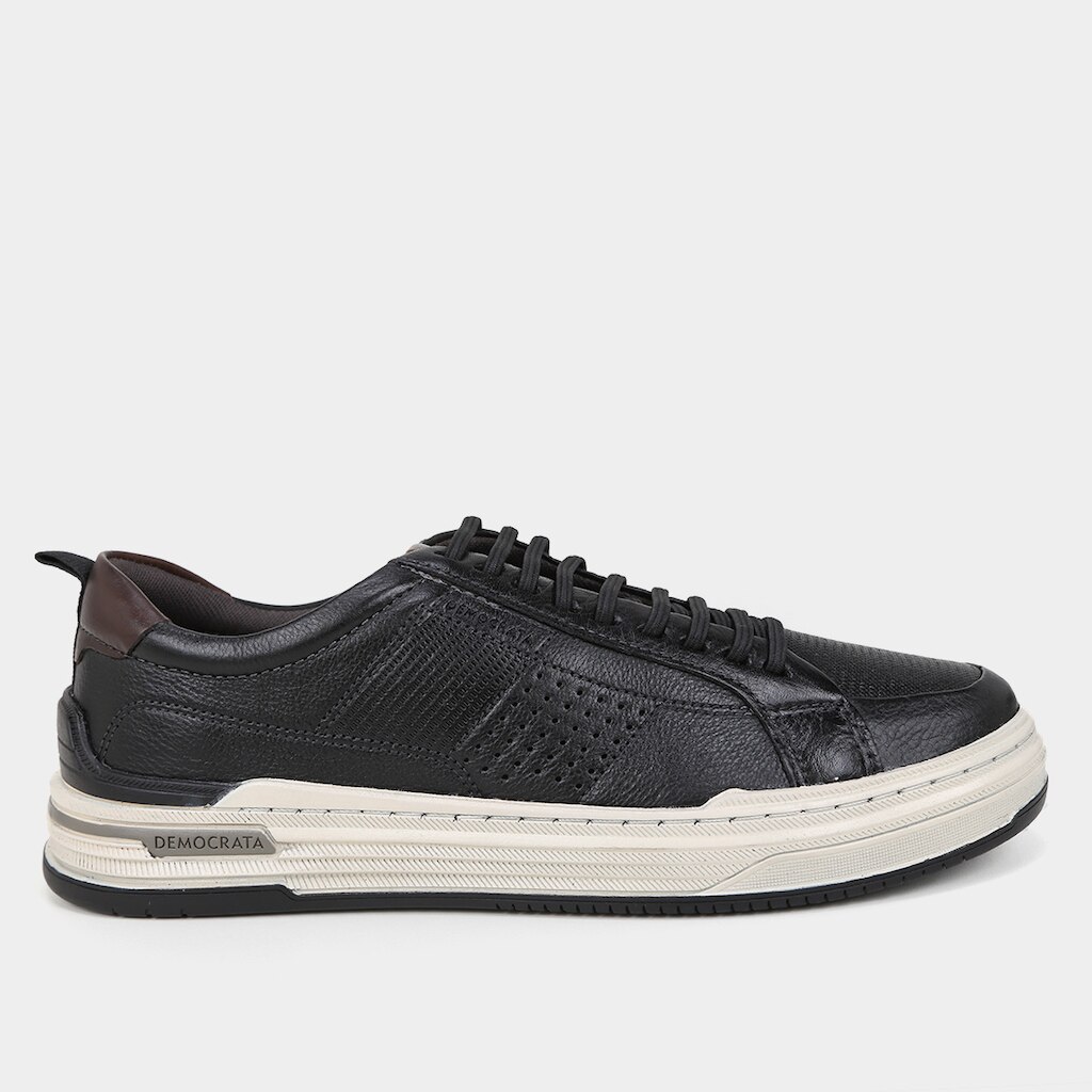 Tênis Couro Democrata Denim Mike Masculino
