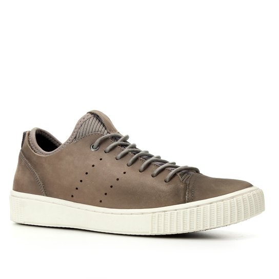Tênis Couro Shoestock Stoned Básico Masculino - Cinza Menor preço em Tênis Couro Shoestock Stoned Básico Masculino - Cinza