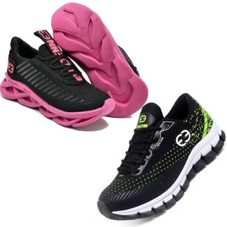Tênis Feminino Infantil Conforto Solado Trança Kit 2 Pares