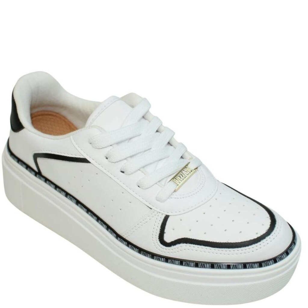 Tênis Feminino Vizzano Casual Flatform Original 1339.419 - Branco/Preto - 36