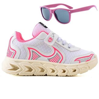 Tenis Infantil Casual Jogger Meninas Escolar Basico + Oculos