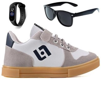 Tenis Infantil Casual Sapatenis Homem Mulher Street Calce Facil + Oculos Relogio