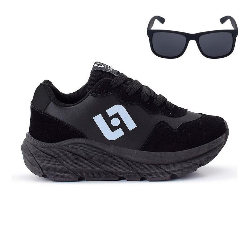 Tênis Infantil Masculino Jogger  Casual Camurça + Oculos