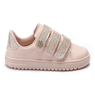 Tênis Infantil Tininha Menina 3 Tiras Gliter 26-001