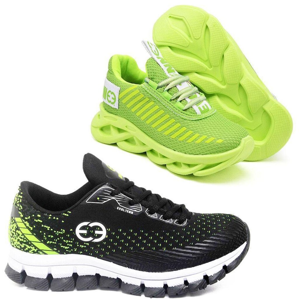 Tênis Masculino Infantil Conforto Solado Trança Kit 2 Pares