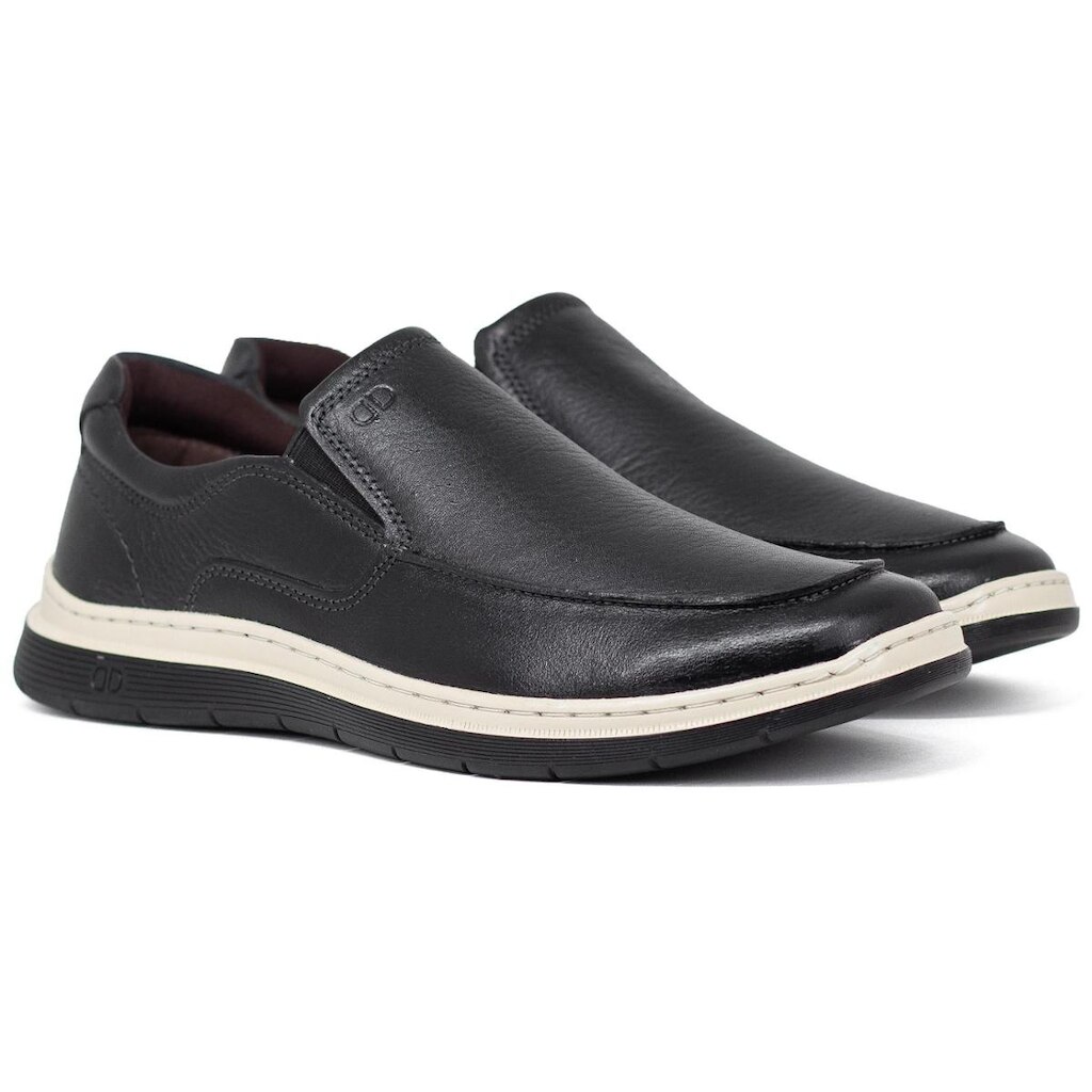 Tênis Masculino Slip On Democrata Easy Leave Couro Elástico Confortável 245201