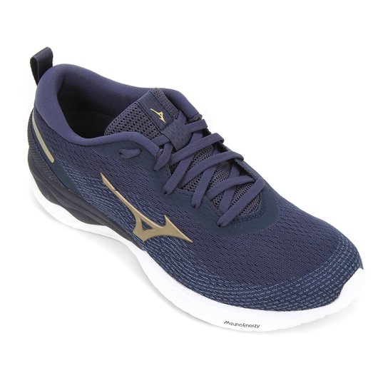 Tênis Mizuno Wave Revolt Masculino - Marinho+Dourado