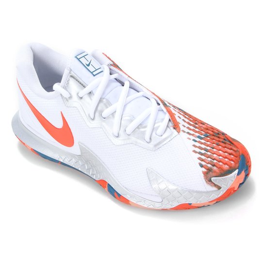 Tênis Nike Air Zoom Vapor Cage 4 HC Masculino - Branco+Laranja