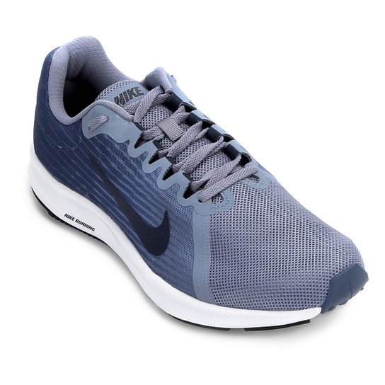 Tênis Nike Downshifter 8 Masculino - Azul+Cinza Menor preço em Tênis Nike Downshifter 8 Masculino - Azul+Cinza