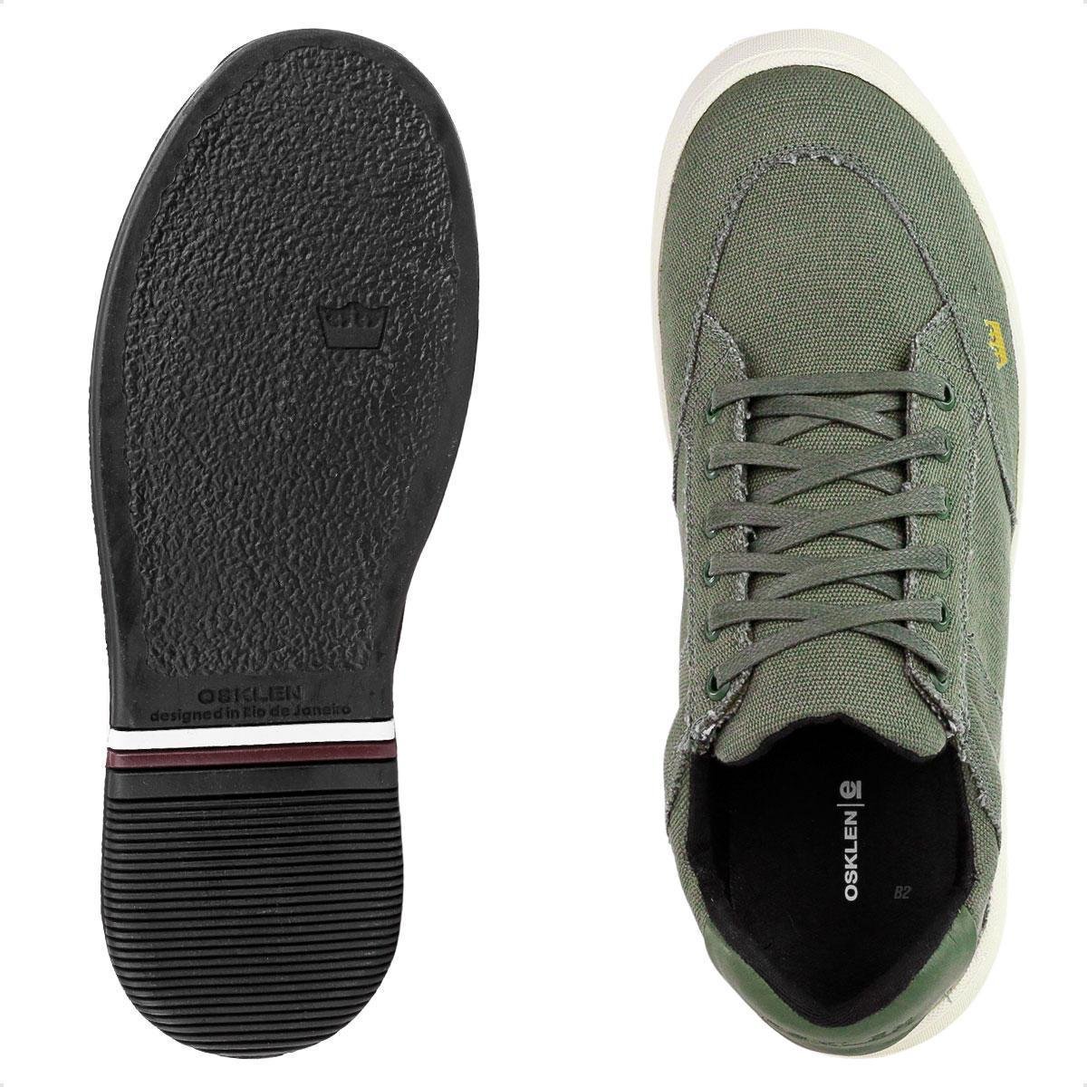 Tênis Osklen Soho Lona Lisa Masculino Verde Militar