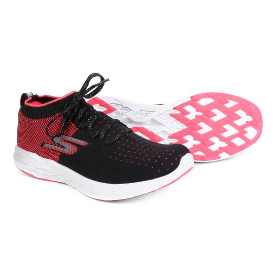Tênis Skechers Go Run 6 Feminino - Preto+Pink