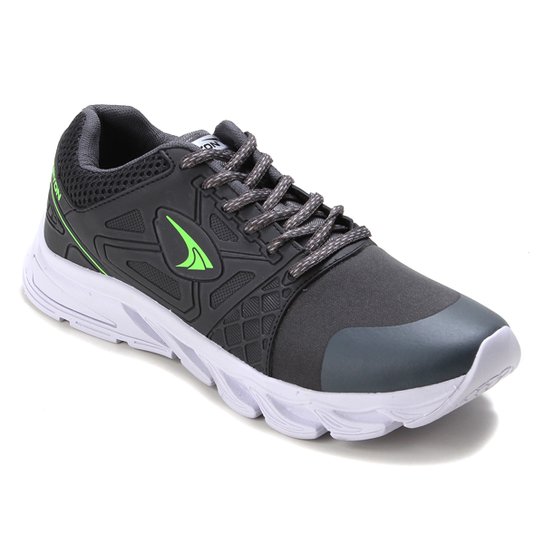 Tênis Tryon Win Masculino - Grafite+Verde Limão Menor preço em Tênis Tryon Win Masculino - Grafite+Verde Limão