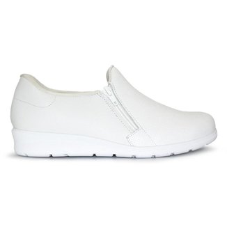 Tênis Usaflex Em Couro Slip On Zíper MM1801
