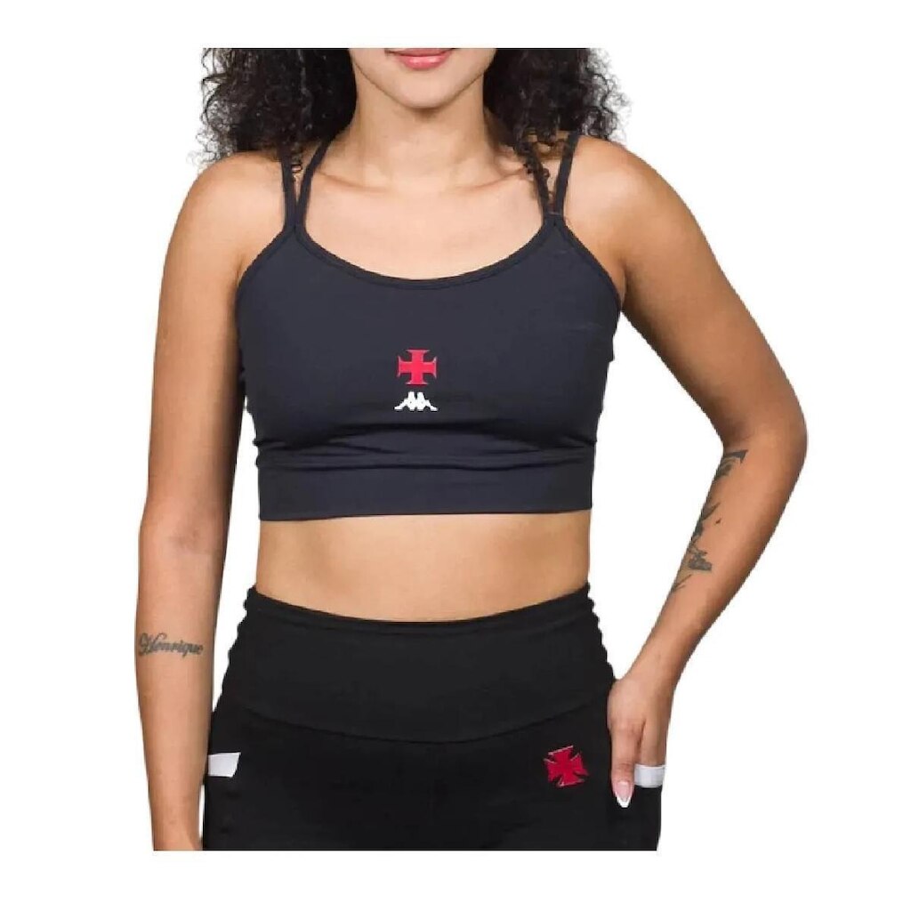 Top Vasco Aimee Kappa Feminino - Preto