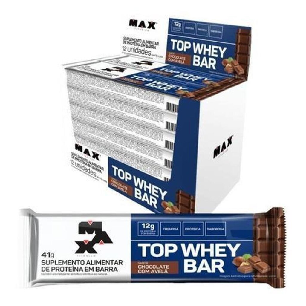 Top Whey Bar (Caixa c/ 12un de 41g) Max Titanium