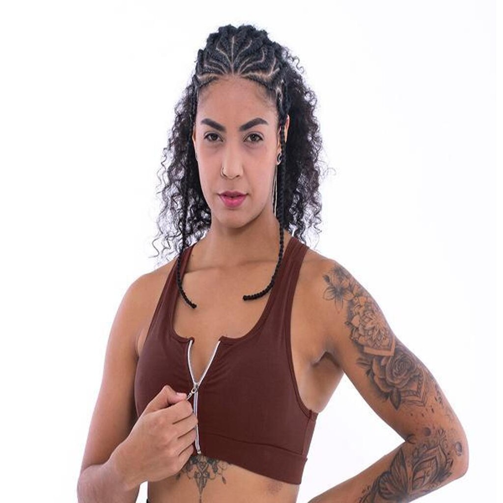 Tops Com Ziper e Bojo Removível Nadador/Fitness