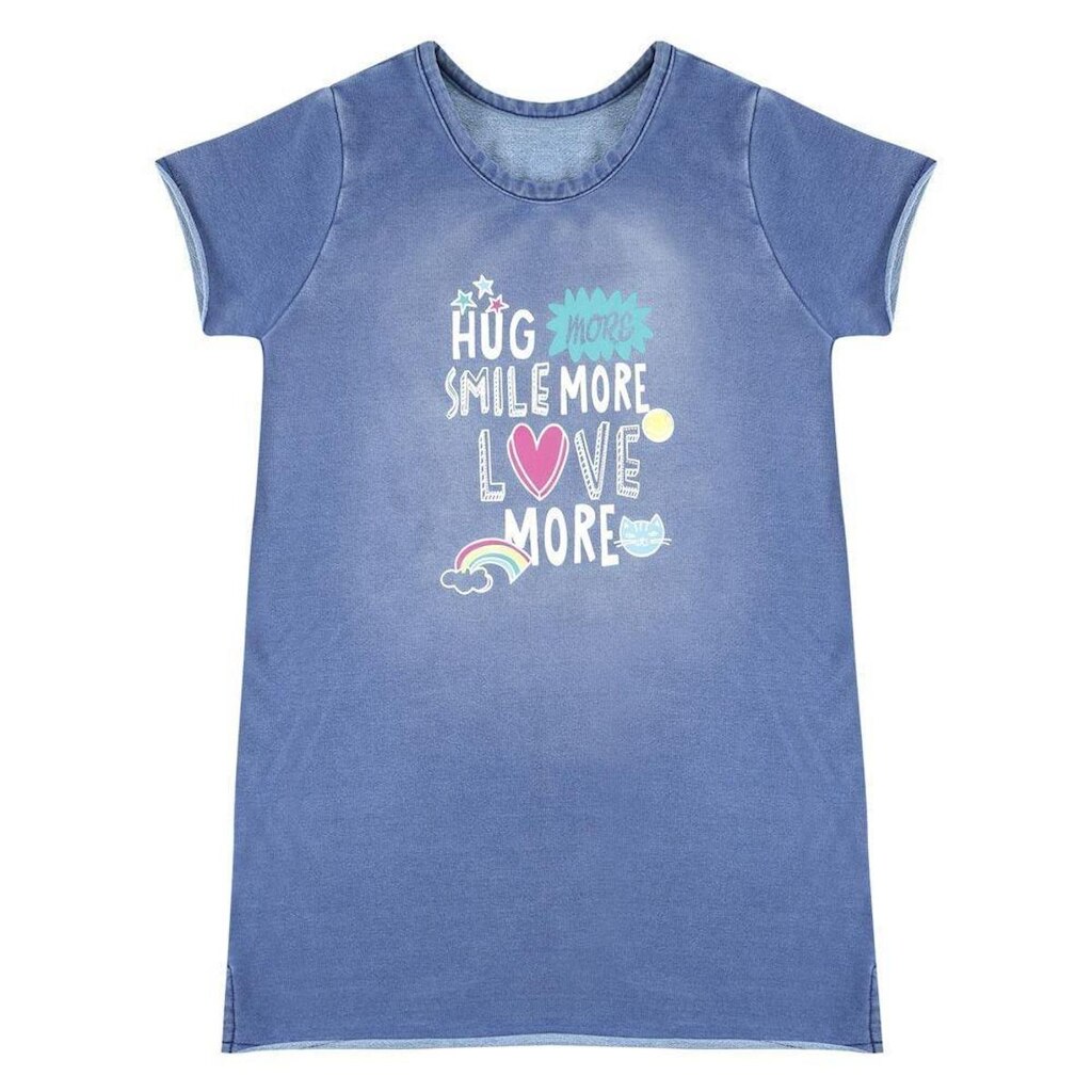 Vestido Look Jeans Moletom Jeans Feminino