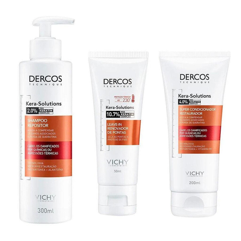 Vichy Dercos Kera Solutions Kit - Shampoo + Condicionador + Leave In Kit